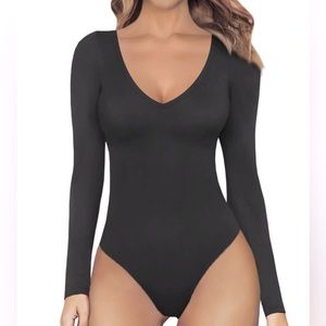 V-Neck Long Sleeve Bodysuit